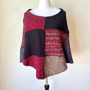Vintage MIRASOL Colorful Textured Boucle Patchwork Ponch —OS